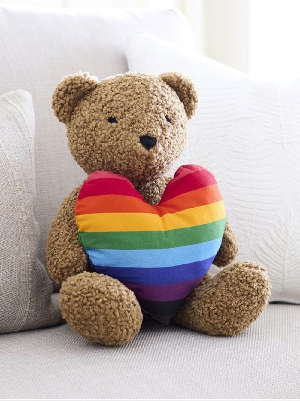 Pottery Barn Teddy Shaped Pillow- Trevor Project 🌈 FREE SHIPPING!